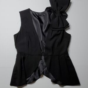 Ryu Bow Top Shirt/Vest XS Black silk like